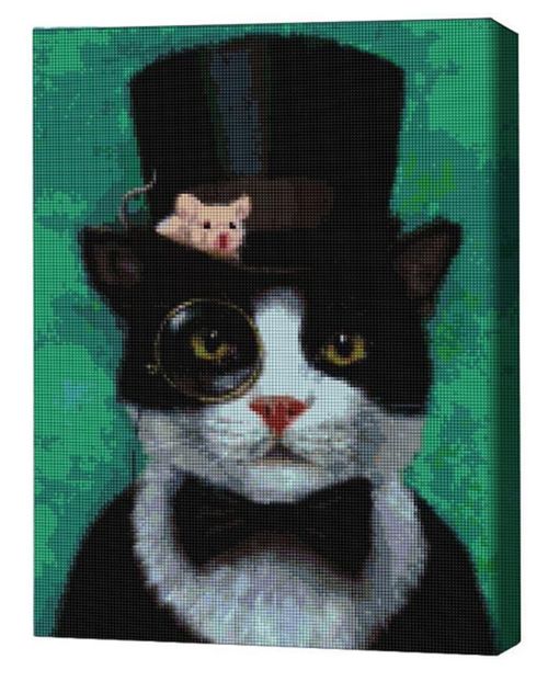 купить Картина по номерам BrushMe DBS1207FC Mozaic cu diamante 40x50сm (fără cutie) Pisicuț gentleman, Lucia Heffernan в Кишинёве 