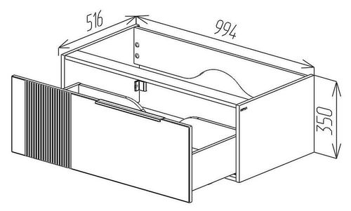 купить Шкаф под умывальник Bayro подвесной Torino 1000 под столешницу антрацит мат в Кишинёве 
