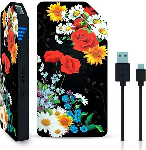 cumpără Acumulator extern USB (Powerbank) i-Paint Black Flower 3000mAh în Chișinău 