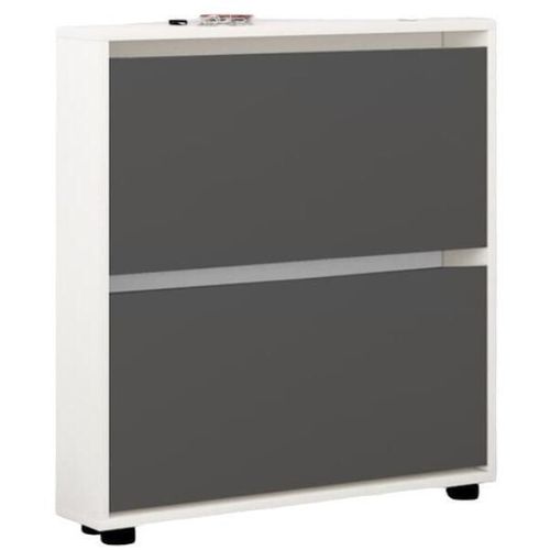 cumpără Raft pentru încălțăminte Mobildor-Lux Leo Slim 50x16x86H cm White/Anthracite în Chișinău 