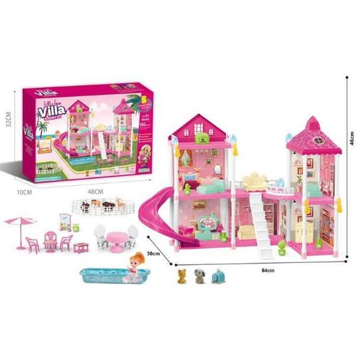 cumpără Căsuță pentru păpuși Essa 556-103 Vila Mică + accesorii, 150elem în Chișinău 