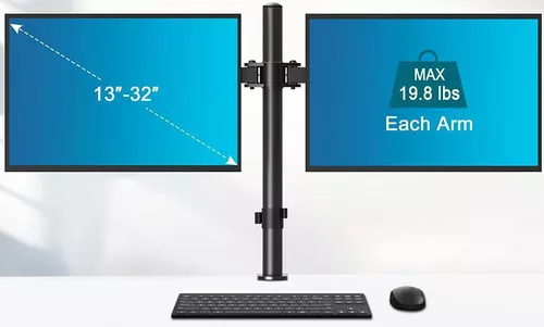 купить Аксессуар для ПК Hama 118491 Monitor Holder, 2 Monitors, Height-adjustable, Swivel/Tilt, 13" - 32" в Кишинёве 