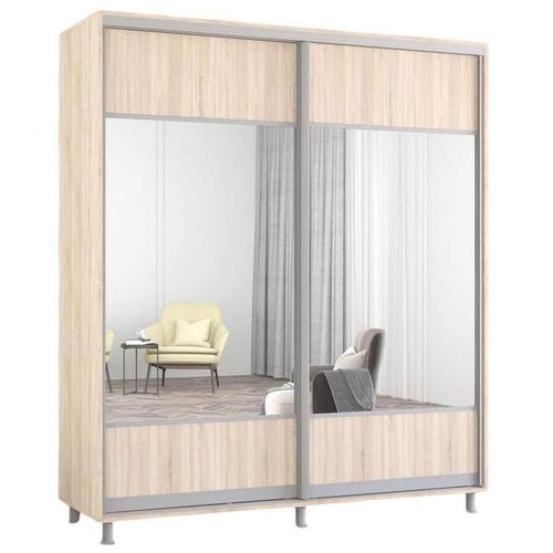 cumpără Dulap Mobildor-Lux Aron-P uși glisante din PAL cu oglindă orizontal (190x60x200H cm) Sonoma în Chișinău 