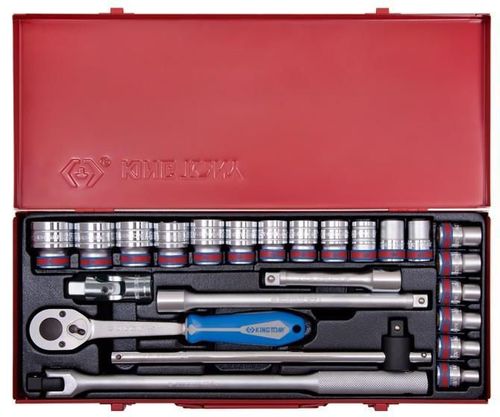 купить Набор ручных инструментов King Tony 4526SR03 набор 1/2" торцевых головок дюймовые 6 гран.и принадлежностей, 24 пр. в Кишинёве 