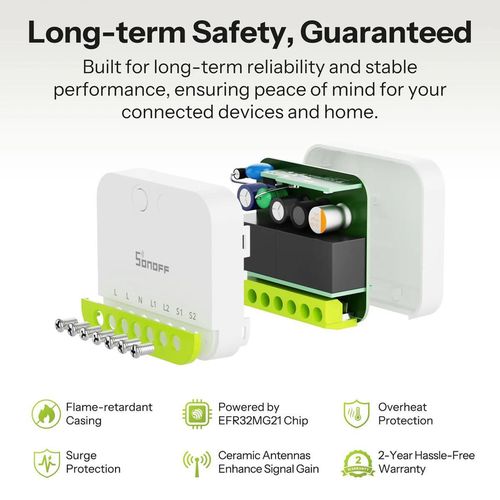 купить Выключатель электрический Sonoff Zigbee Smart Switch MINI-ZB2GS Mini Duo 2-Gang (Neutral Required) в Кишинёве 