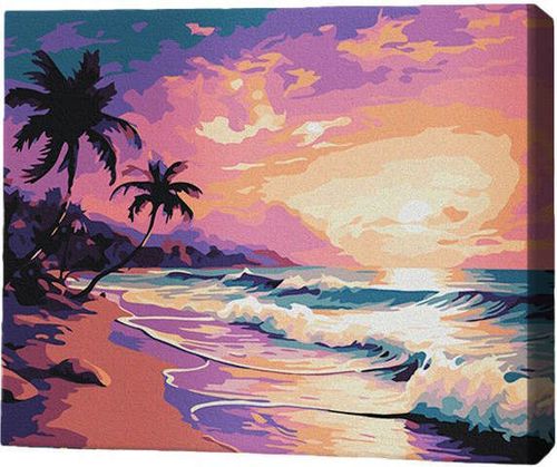 cumpără Tablou pe numere BrushMe RMG0016FC 30x40сm (fără cutie) Apus tropical în Chișinău 