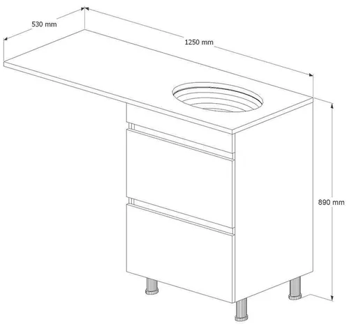 купить Шкаф под умывальник miscellaneous AQUITANIA 125 (GR 125) Alb Dr. в Кишинёве 