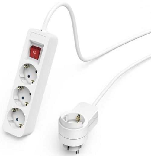 cumpără Prelungitor electric Hama 223081 Power Strip, 3-Way, Switch, Additional Socket on Plug, 1.4 m, white în Chișinău 