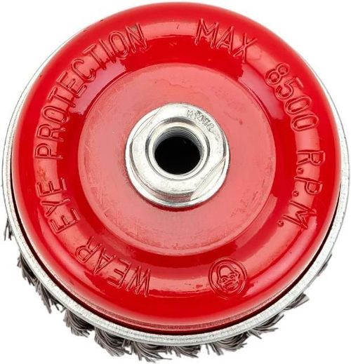 купить Набор головок, бит, насадок Graphite 57H587 Perie din sarma, inox, de tip cupa, 100mm, M14 в Кишинёве 