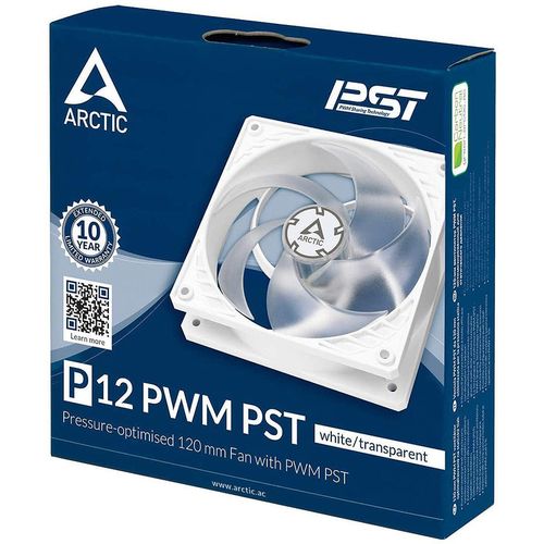 купить Case/CPU FAN Arctic P12 PWM PST, Pressure-optimised Fan with PWM PST, Transparent, 120x120x25 mm, 4-Pin-Connector + 4-Pin-Socket, 200-1800rpm, Noise 0.3 Sone, 56.3 CFM (95.7 m3/h) (ACFAN00134A) в Кишинёве 