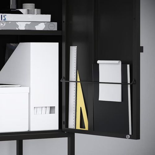 купить Офисный шкаф Ikea Lixhult 140x35x142 (Antracit) в Кишинёве 