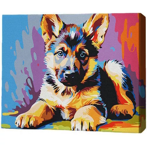 купить Картина по номерам BrushMe RMG0002FC 30x40 см (без коробки) Разноцветный щенок в Кишинёве 
