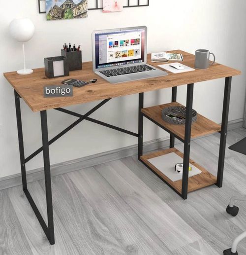 cumpără Masă de birou Nex Home 2 compartimente, metal 120x60 cm, Stejar (20-02-02) în Chișinău 