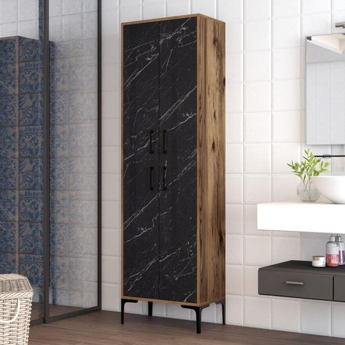 cumpără Dulap penal Trendy Berlin A-Nuc, Marmura Neagra 60x200x35cm, multifunctionala (GTR006637) în Chișinău 
