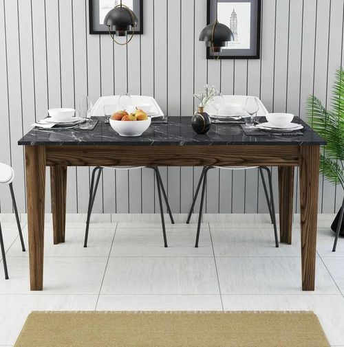 cumpără Masă Trendy Milan 518-Nuc, Negru 145x75x88cm în Chișinău 