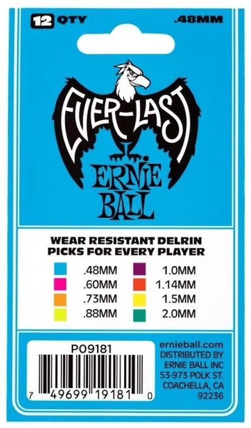 cumpără Accesoriu p/u instrumente muzicale Ernie Ball Everlast Pick Blue 0.48 mm 12 Pack - Pene pentru Chitară în Chișinău 