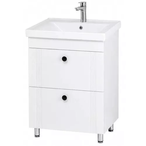 купить Шкаф под умывальник Mashtab 12183 Palma (Sava) cu 2 sertare 650x470x850 Alb mat в Кишинёве 