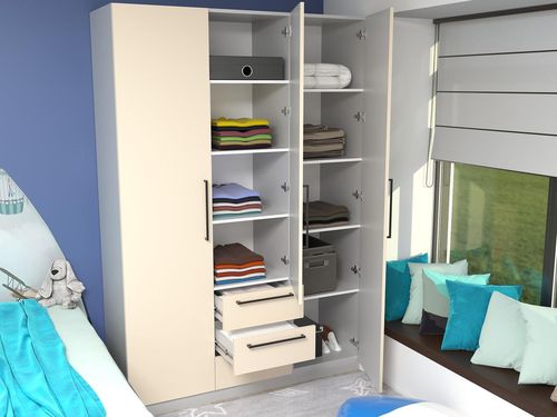 купить Шкаф Bayro Serenity 1500x2200x518 light cream cu 3 sertare в Кишинёве 