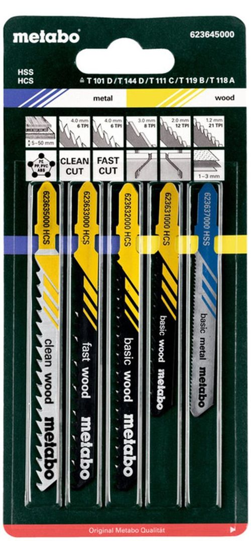 купить Аксессуар для пилы Metabo 623645000 Set panze pentru fierastrau pendular 5buc в Кишинёве 