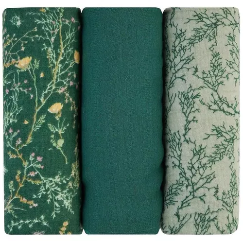 купить Аксессуар для пеленания Kikka Boo 31103010103 Pelinci de muselina Secret Garden Green, 75x75cm, 3buc в Кишинёве 