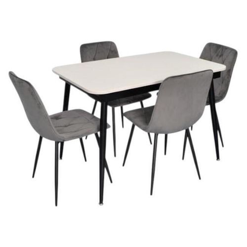 купить Комплект стол и стулья Evelin di Costacurta стол DT-531R B + 4 стула YTC-080B Blu-14 (Dark grey) в Кишинёве 