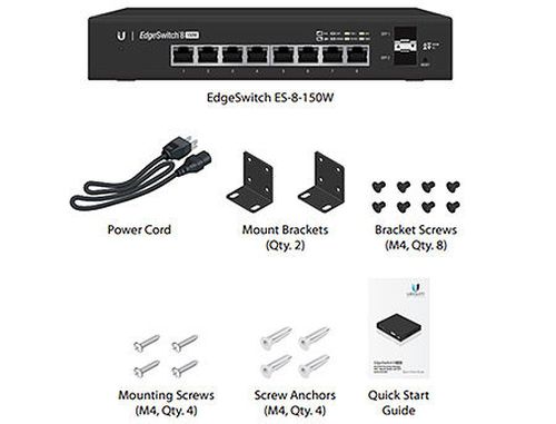 cumpără Switch Ubiquiti EdgeSwitch 8 (ES-8-150W), 8-Port Gigabit RJ45, 2-ports SFP, 150W, Supports POE+ IEEE 802.3at/af and 24V Passive PoE, Non-Blocking Throughput: 10 Gbps, Switching Capacity: 20 Gbps, Rackmountable(retelistica switch/сетевой коммутатор) în Chișinău 