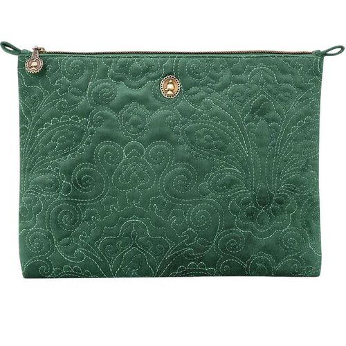 купить Несессер/косметичка Pip Studio 51.274.176 Charly Cosmetic Flat Pouch Large Velvet Quiltey Days Green Green в Кишинёве 