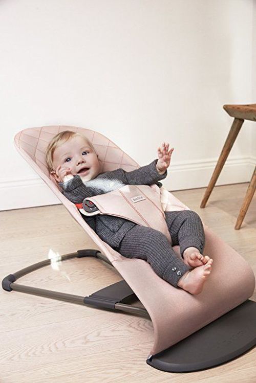 Шезлонг-качалка с игрушкой BabyBjorn Bliss Sand Grey, Cotton 