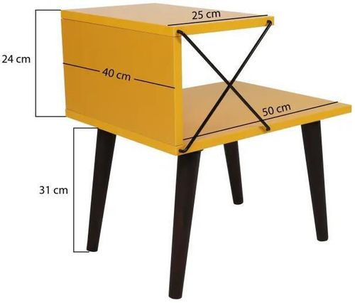 cumpără Noptieră Trendy Cruce Galben, 50x55x40cm (GTR001529) în Chișinău 