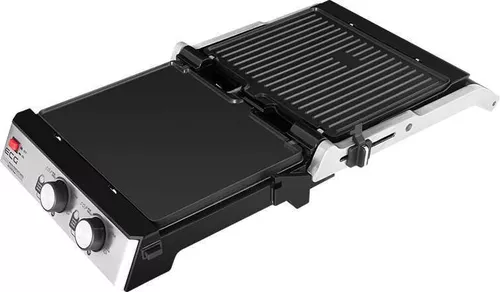 купить Гриль-барбекю электрический ECG Duo Grill & Waffle KG 2033 Inox/Black в Кишинёве 