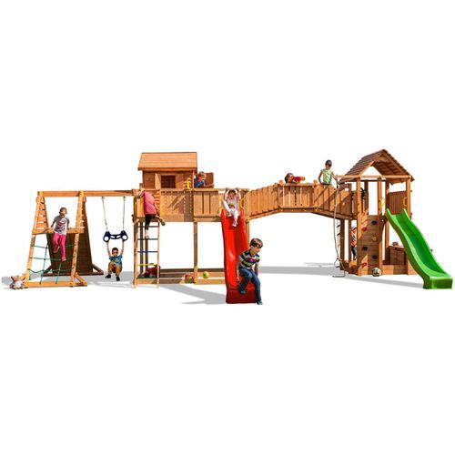 купить Детская площадка Fungoo Maxi Set SPIDER LAND (My_Space_XL Fortress Toybox Rainbow Spider+) teak painted в Кишинёве 
