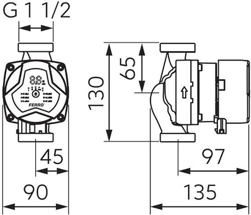 купить Насос циркуляционный Ferro Pompa circulatie clasa A GPA III 25-4 130 254130GPA3 в Кишинёве 