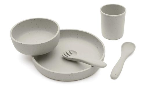 купить Посуда для кормления Kikka Boo 31302050002 Set de alimentatie din silicon Platinum Sand, 5 piese в Кишинёве 