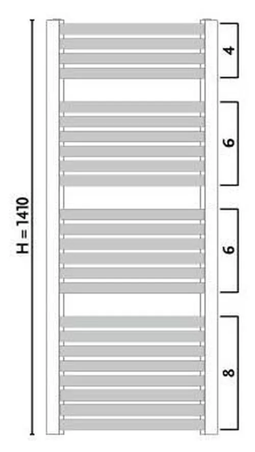 cumpără Uscător de prosoape Gorgiel ZENITH W AZ-W 140/60 White 01 (11) în Chișinău 