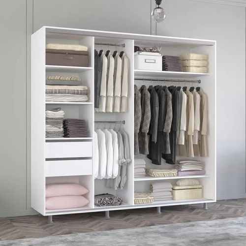 cumpără Dulap Mobildor-Lux Aron cu uși glisante orizontal (230x60x220H cm) Alb Brilliant în Chișinău 