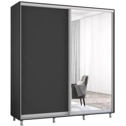 купить Шкаф Mobildor-Lux Раздвижные двери Aron-S из зеркала и ДСП (200x60x220 см) Антрацит в Кишинёве 