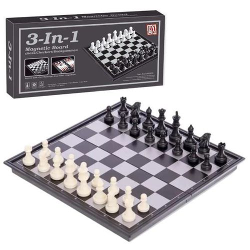 cumpără Joc educativ de masă Essa QX53810 Joc de călătorie 3 în 1 Șah, dame, table în Chișinău 