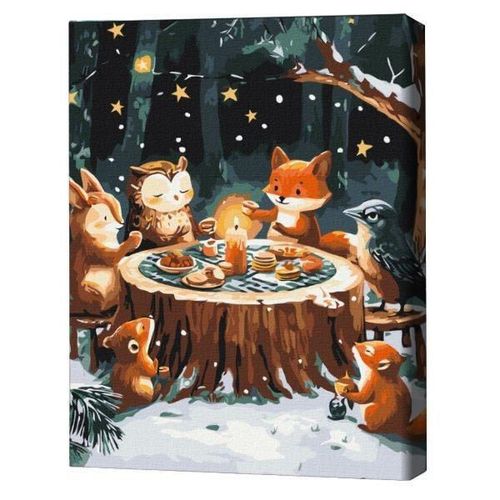 cumpără Tablou pe numere BrushMe BS54211FC 40x50cm (fără cutie) Ora ceaiului de iarnă în Chișinău 