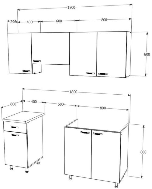 cumpără Mobilă pentru bucatarie Haaus Sofia 1.8m (White/Natural Wood) în Chișinău 