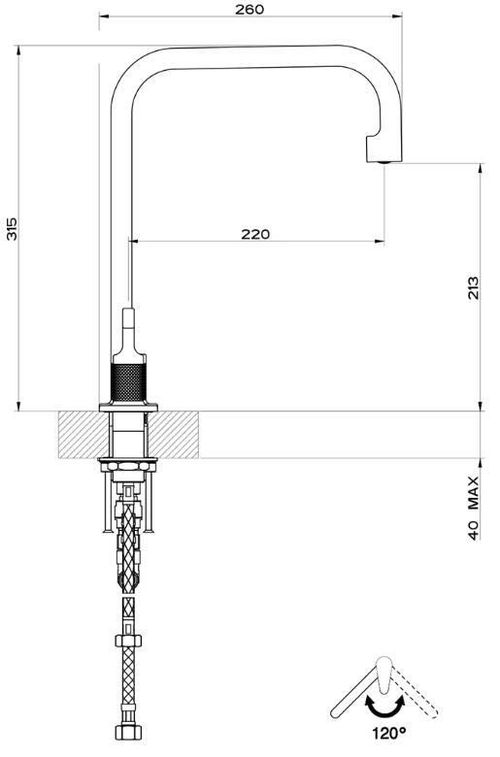 купить Смеситель кухонный Gessi 58701-030 Inciso Copper PVD в Кишинёве 