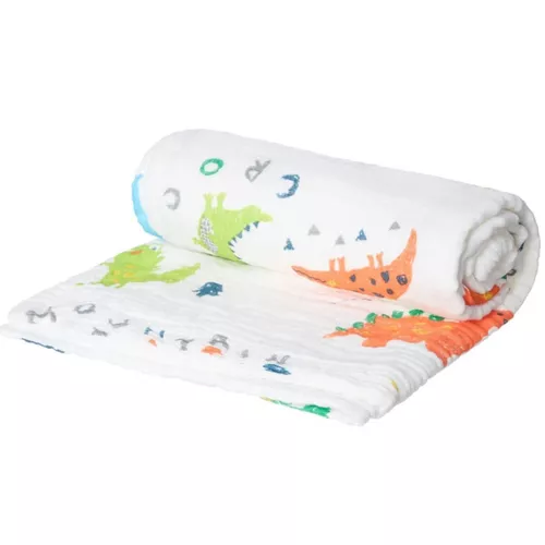 купить Комплект подушек и одеял Akuku A0685 Dinosaurs, paturica din muselina 110x105cm в Кишинёве 