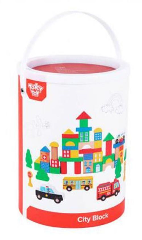 купить Конструктор Tooky Toy TH451 Constructor din lemn City 50 buc, 57337 в Кишинёве 
