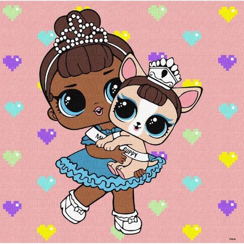 cumpără Tablou pe numere Ideyka (KHO6291) L.O.L.Surprise!TroopSurprise Miss Baby With Miss Puppy, 40х40 în Chișinău 