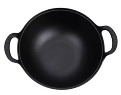 купить Казан Grill Master KZN-34CM WOK 6L din fonta, cu capac din lemn si fund plat в Кишинёве 