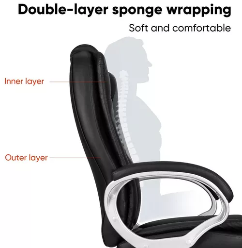 cumpără Fotoliu de birou Deli 4524 эко кожа, черное în Chișinău 