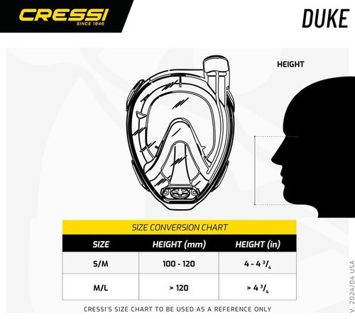 cumpără Accesoriu pentru înot Cressi-Sub Masca Inot Duke Dry Full Face Clear/Black S/M (Xdt000050) în Chișinău 