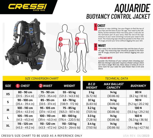 cumpără Accesoriu pentru înot Cressi-Sub Vesta scufundare AQUARIDE BCD Blue L (IC740803) în Chișinău 