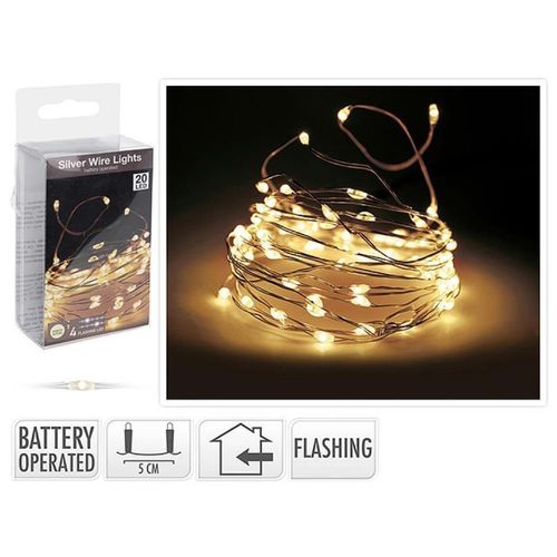 купить Гирлянда Excellent Houseware 49259 Luminite de Craciun Fir 20 micro LED alb-cald 4 becuri flash 2xAA в Кишинёве 