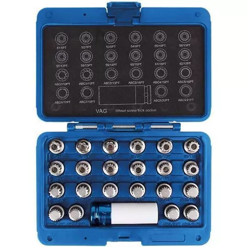 cumpără Set de tubulare, bite, duze King Tony 9BW0123 Set de chei tubulare pentru piulițe antifurt VW, 23 buc. în Chișinău 