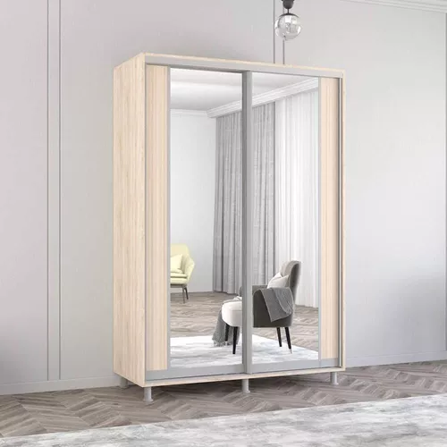 купить Шкаф Mobildor-Lux Арон с вертикальными зеркальными раздвижными дверями (180x60x230H см) Sonoma в Кишинёве 